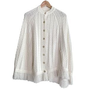 Vintage Handmade Crochet Knit Poncho